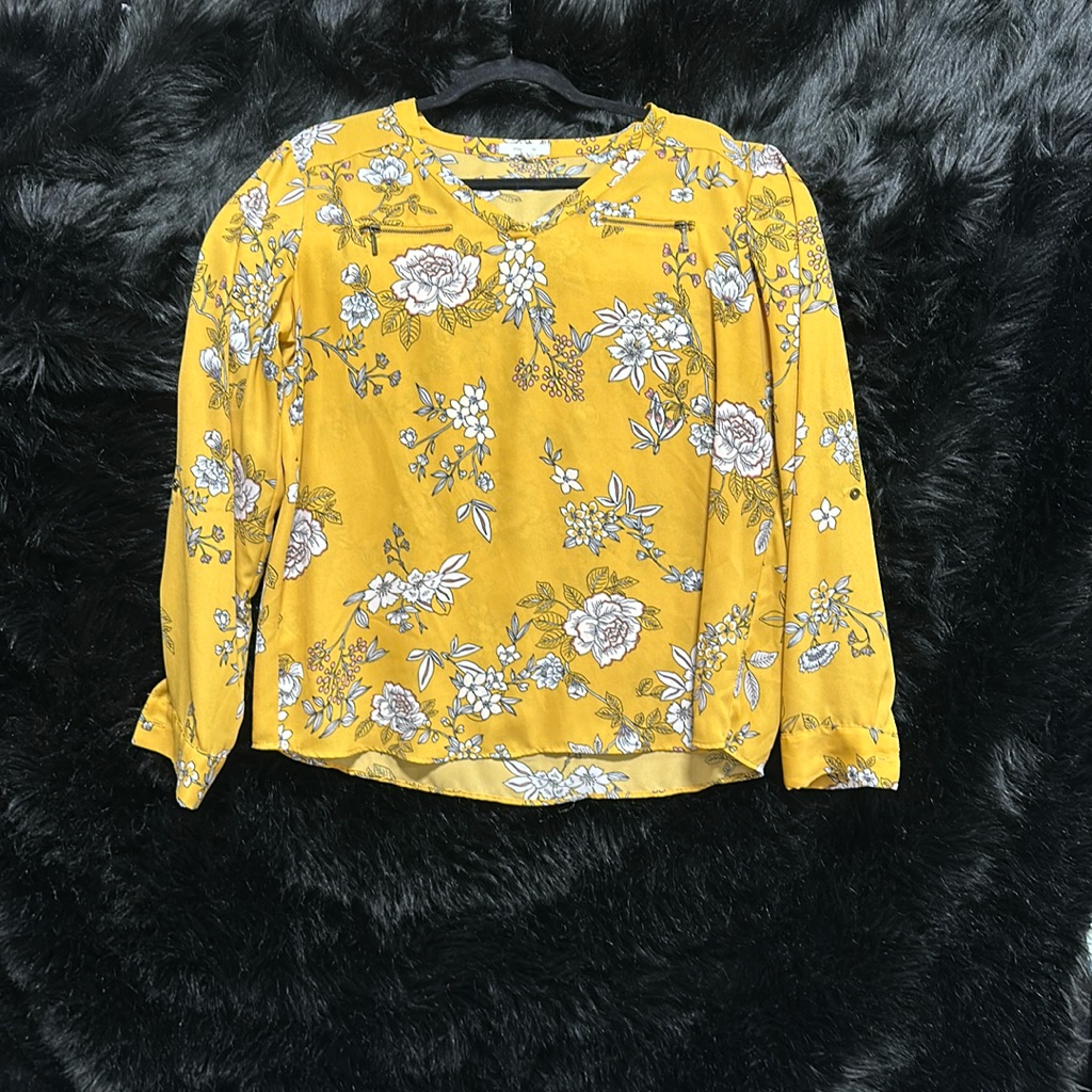 Maurice Brand  Yellow Floral Top Size L  P52